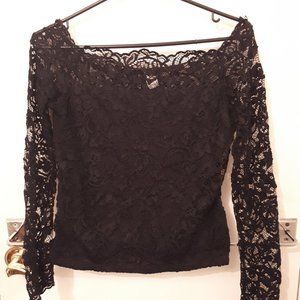H&M black long sleeved lace top